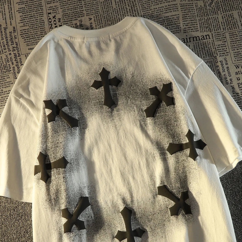 Áo Thun In Hình Ngọn Lửa Phong Cách Gothic Đường Phố Thời Trang Mùa Hè Cho Nữ