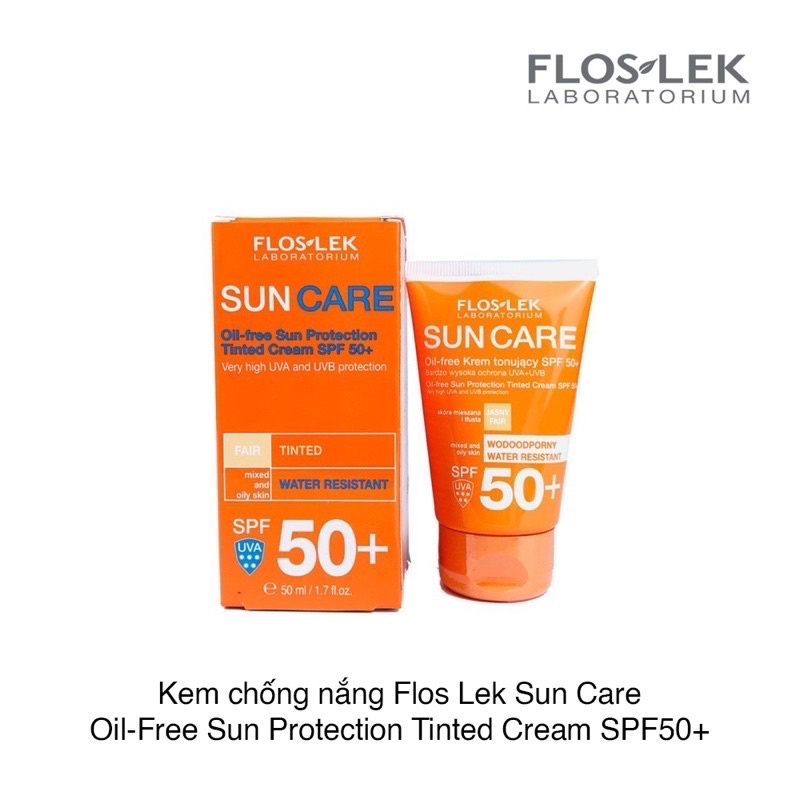Kem chống nắng Floslek Sun Care Oil Free Tinted Cream SPF50+