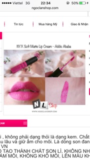 Son kem NYX matte lip cream