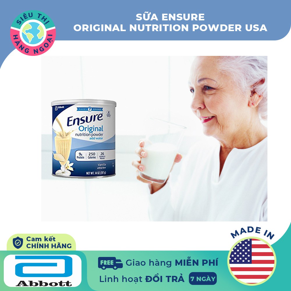 Sữa Ensure Original nutrition powder and water 397 gram USA [bổ sung dinh dưỡng; thuận tiện; dễ pha chế]