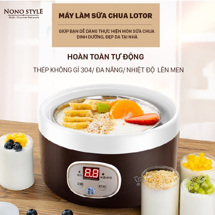 Máy làm sữa chua tự động Lotor TW303A - Dung Tích 1L, ba cấp độ làm sửa chua - Nhỏ gọn, Tiện lợi - BH 6 THÁNG