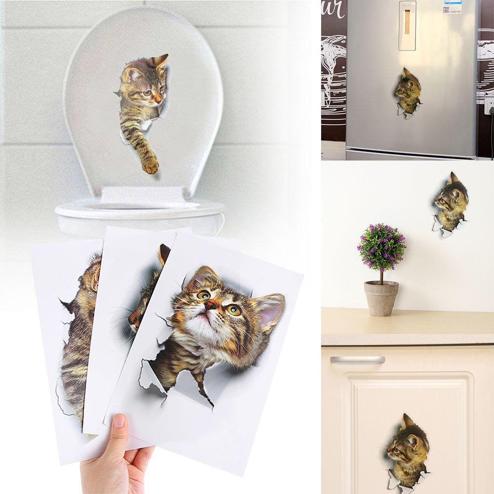 Bộ 3 Miếng Dán Họa Tiết Động Vật Độc Đáo Trang Trí Nhà Cửa