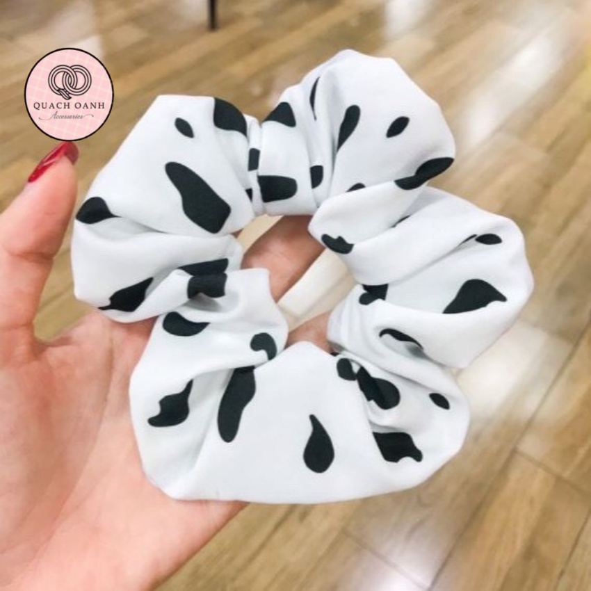 Dây buộc tóc, Scrunchies buộc tóc ,băng đô hoạ tiết bò sữa và ngựa vằn xin xắn - DBT100