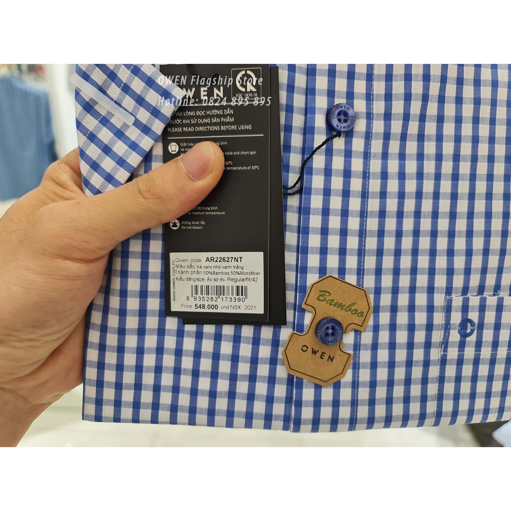 OWEN -  Áo sơ mi cộc tay sợi Tre - Mã AR22627NT - OWEN Flagship Store
