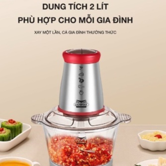 Máy xay thịt Ladomax Ha-333 cối thủy tinh dung tích 2L công suất 400W - Hàng chính hãng BH 12 tháng