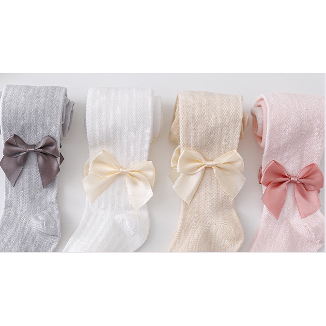 Quần tất lưới cho bé Jasmine Baby đính nơ - đính thỏ