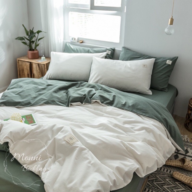 Bộ ga gối cotton hàn quốc tici