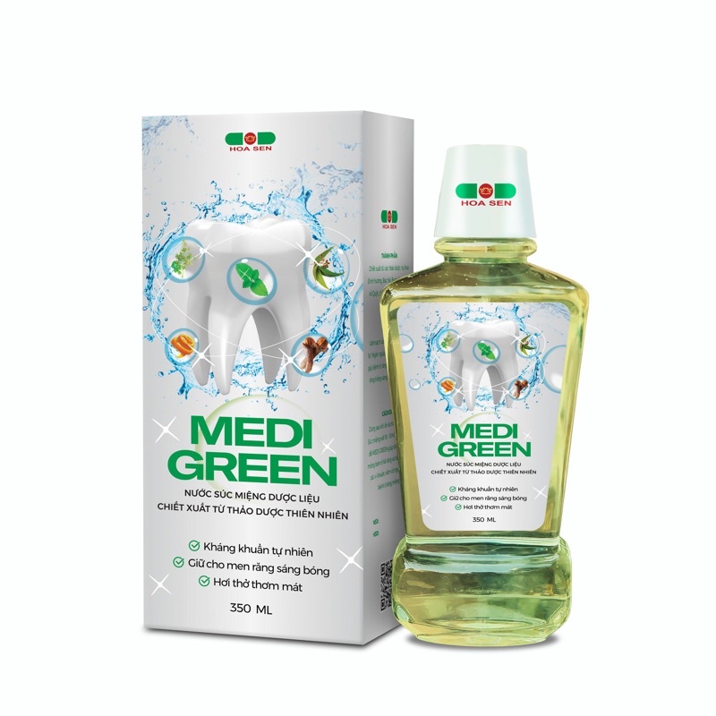 Nước Súc Miệng Dược Liệu MEDI GREEN - Chai 350ml