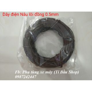 Dây điện xe máy màu nâu, lõi đồng 0.5mm
