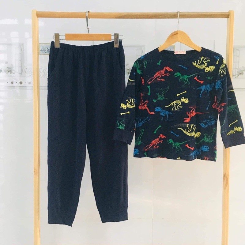 Vải thun cotton 2 chiều Khủng Long xuất Gap