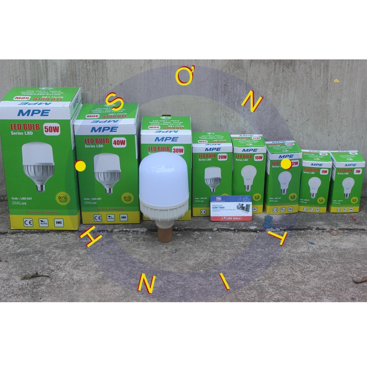 Bóng đèn LED Bulb,búp MPE - Ánh sáng trắng/vàng - 7W 9W 15W 20W 30W 40W E27 LBD cao cấp MPE ( tiêu chuẩn châu âu)