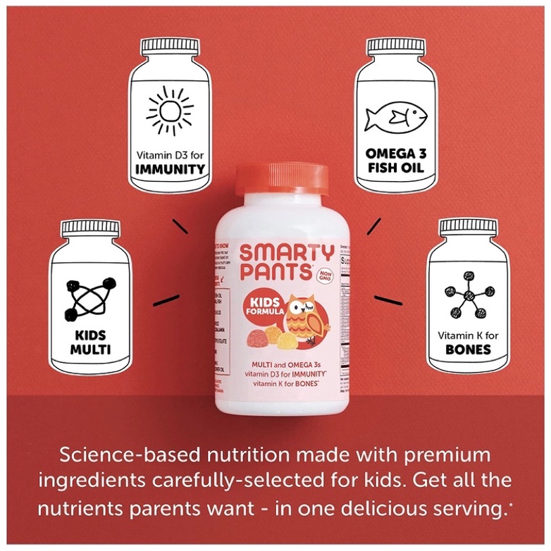 Kẹo dẻo bổ sung vitamin cao cấp cho bé Smarty Pants 120 viên USA
