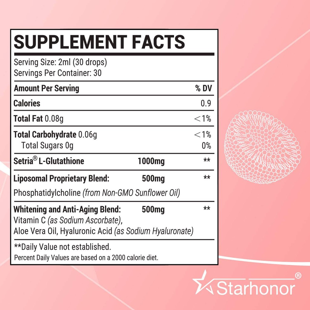 Glutathione Lỏng 2000mg - Liposomal Glutathione - Trắng Da - Chống Lão Hóa - CodeAge - StarHonor - Star Honor