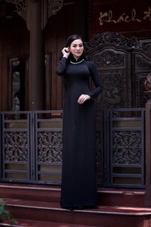 Áo dài lụa đen