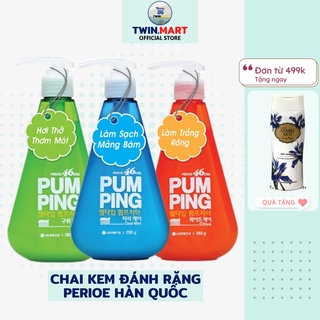 Chai Kem Đánh Răng Perioe Pumping Hàn Quốc Cool Mint bạc hà