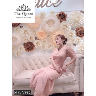 Đầm V982 thiết kế đuôi cá màu hường cực điệu - The Queen Fashion - Có ảnh trải thảm