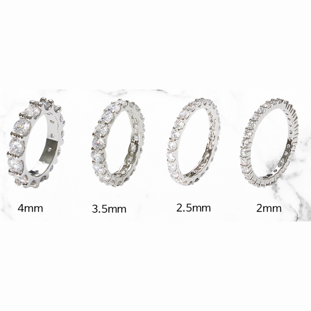 CHÍNH HÃNG NHẪN MACIER 4MM PRONG SETTING TENNIS RING JENO NCT