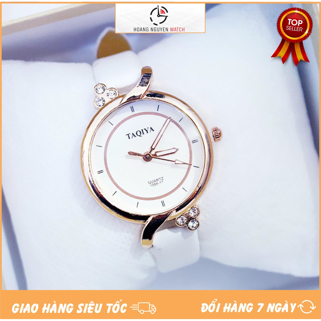 DHD199 [CỰC HOT] ĐỒNG HỒ NỮ DÂY DA TAQIYA ĐÍNH ĐÁ 3 MÀU CÁ TÍNH SIÊU ĐẸP