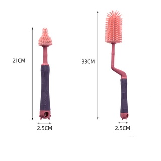 Bộ cọ rửa bình sữa núm ti silicon cao cấp cho bé gồm 3 chi tiết LAKIDS