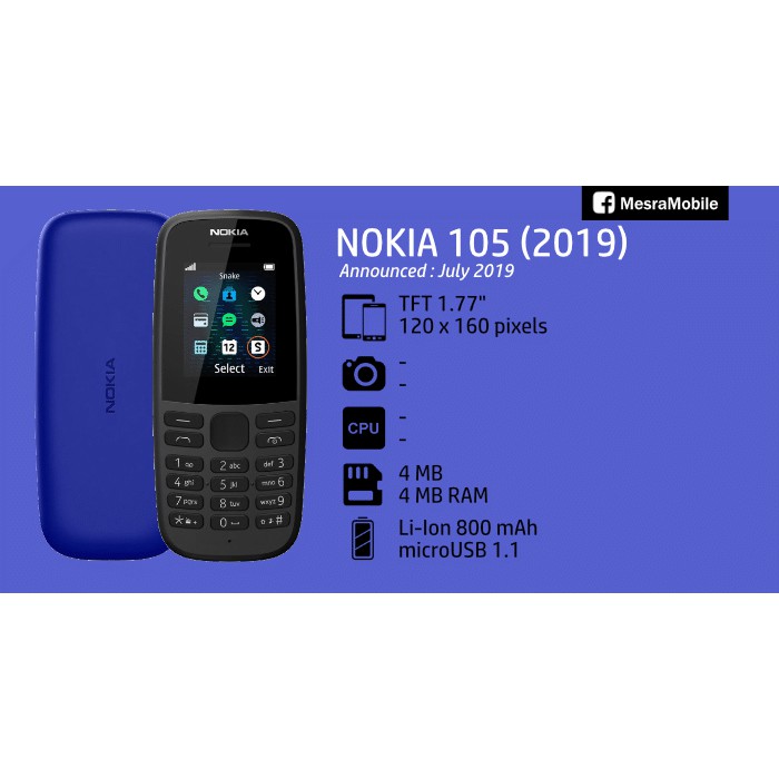 ĐIỆN THOẠI NOKIA 105 DUAL SIM - ĐẦY ĐỦ PHỤ KIỆN