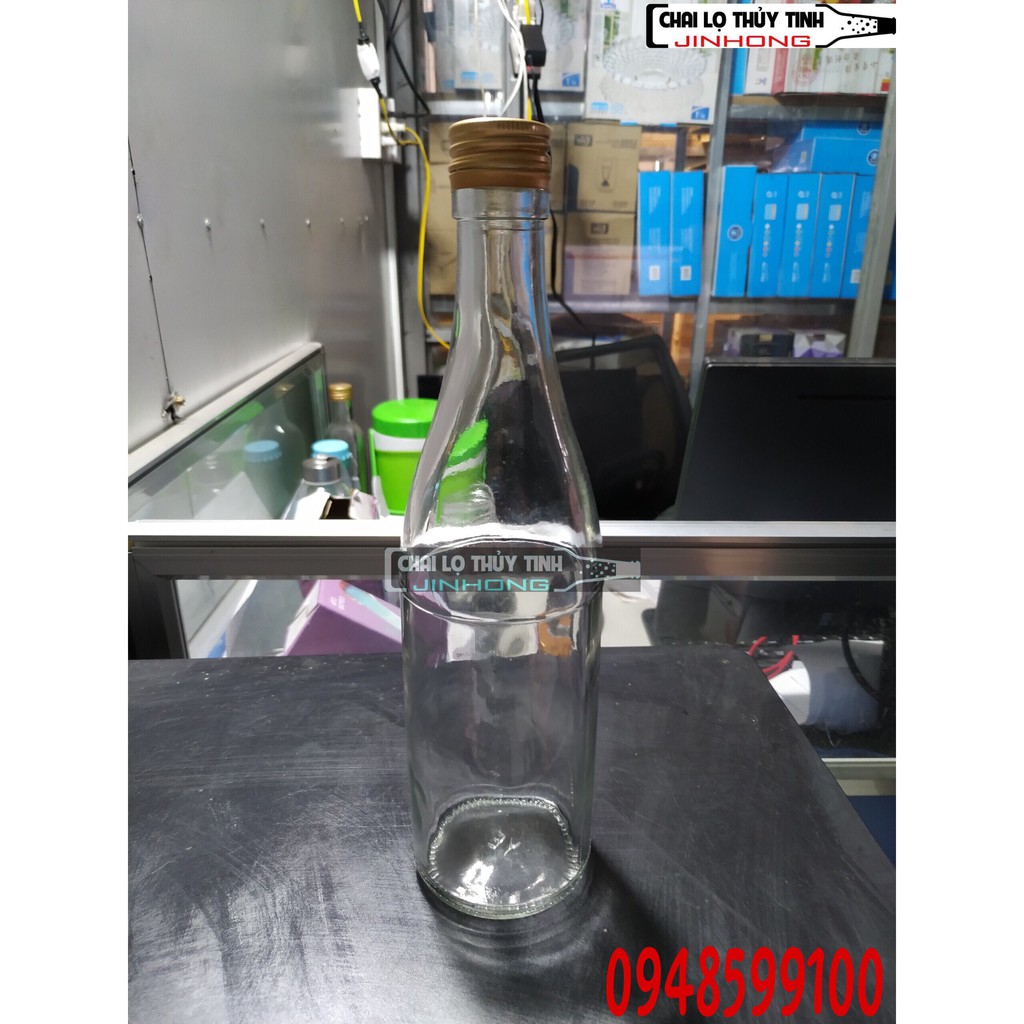 Chai Thủy Tinh Tròn Đựng Rươu 500ml - MS192