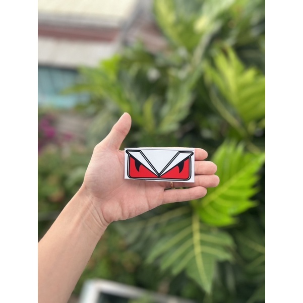 Tem nổi mắt fendi đủ màu 9x3.8cm, tem cao cấp chống thấm nước không bay màu