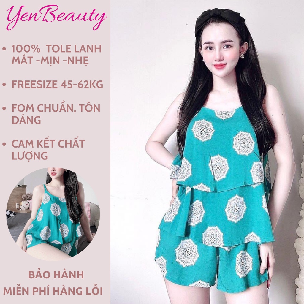 Đồ ngủ sexy nữ hai 2 dây gợi cảm, bộ lụa mặc nhà nữ dễ thương –yenbeauty đồ mặc nhà cao cấp