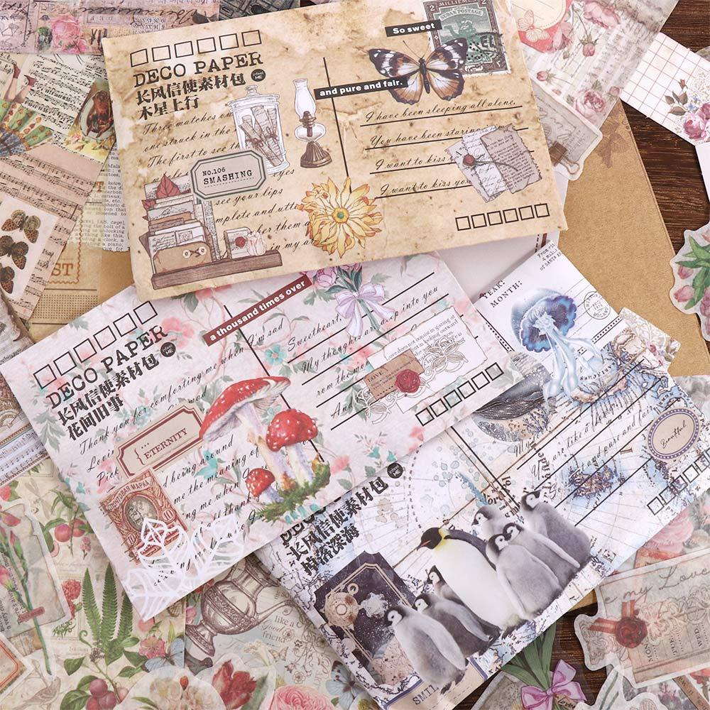 PEWANY Giấy Dán Trang Trí Sổ Tay Hình Cây Cối / Tài Liệu / Hoa Lá Kiểu Vintage DIY