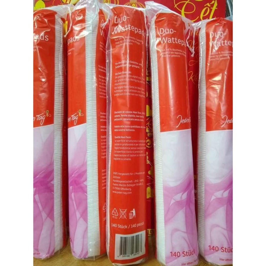 Bông tẩy trang  Duo Wattepads 140 Miếng hàng Đức nhập khẩu chính hãng 100%