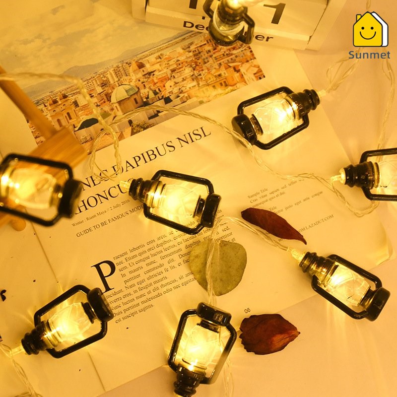 Dây Đèn Led trang trí Hình Đèn Dầu 20 bóng 3M Dễ Thương Thích Hợp decor