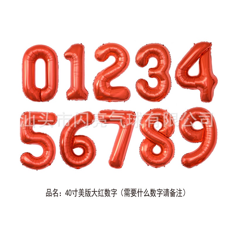 ( Cỡ To Đại) Bóng Bay hình chữ Số trang trí sinh nhật kích thước 100cm
