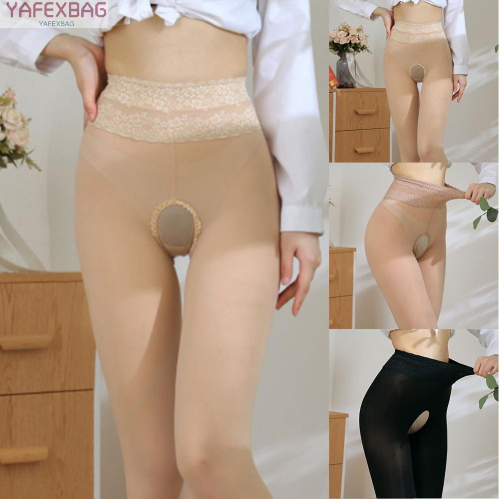 Women Crotchless Sexy Sheer Glossy Pantyhose Tights Stocking Ultra Thin Hosiery fhs tghsf