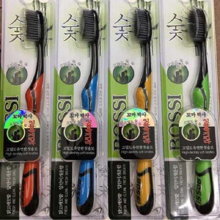 Bàn chải đánh răng than tre hoạt tính Hàn Quốc BOSSI