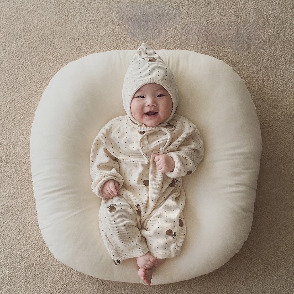 Baby Clothes Long Sleeve Baby Romper Newborn Bodysuit Jumpsuit 0-24 Months Infant Waffle Little Bear Jumpsuit Thin
