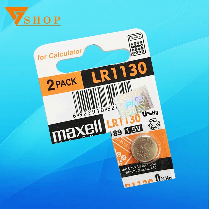 10 viên Pin LR1130, LR54, AG10, 189 - Pin cúc áo hiệu MAXELL Alkaline Watch Battery