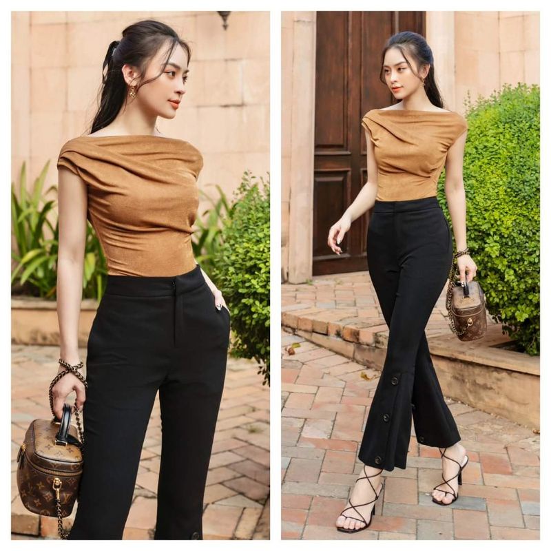Q32 Quần ống loe 3 cúc