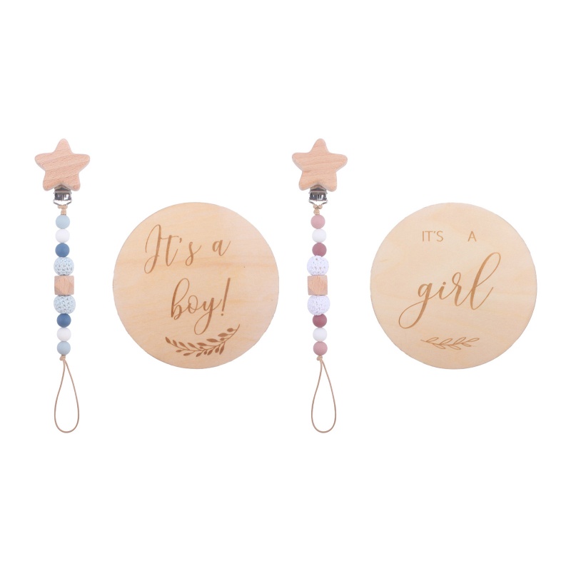 Bộ Kẹp Dây Xích Bằng Silicone Đính Hạt Cườm Handmade Dành Cho Trẻ Sơ Sinh