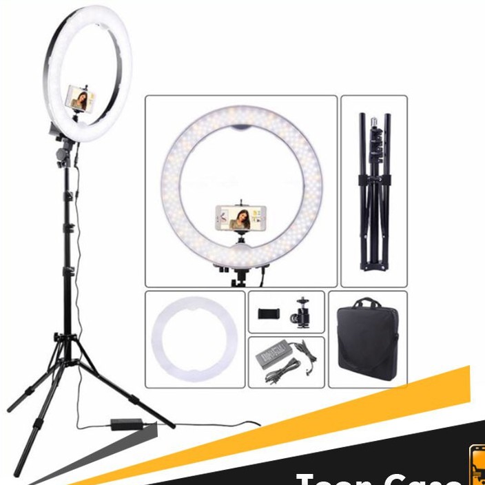 Đèn Livestream RL-18 45cm Có 3 Kẹp ĐT+Điều Khiển+Chân 2m1, Đèn Hỗ Trợ Phun Xăm, Bán Hàng - [ PK.Tốt - BH 12 Tháng ]