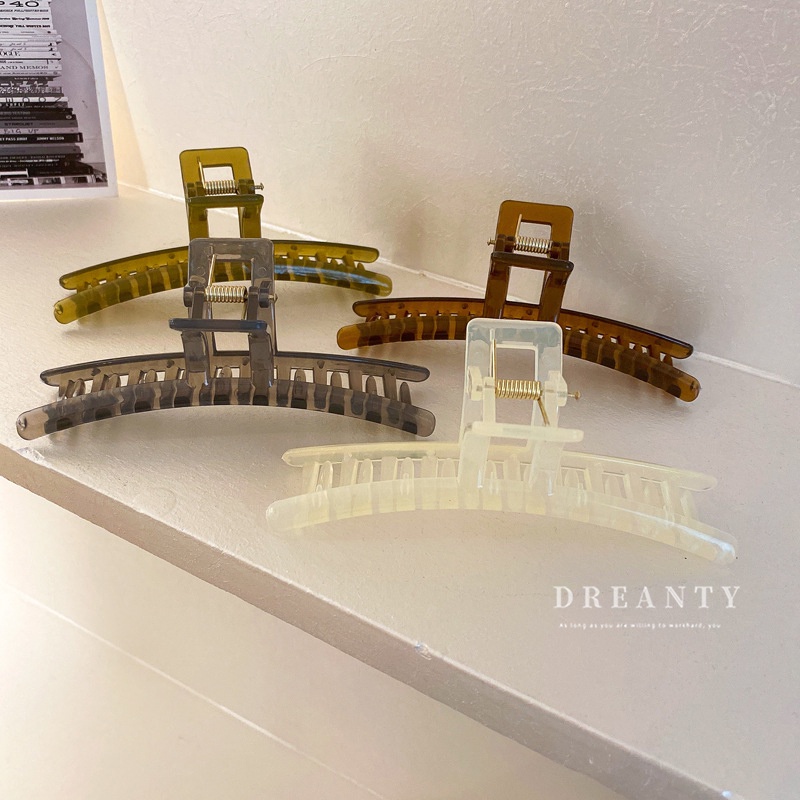 Kẹp Tóc Hình Cá Mập Màu Thạch Phong Cách Retro Hàn Quốc Đơn Giản Dễ Phối Đồ