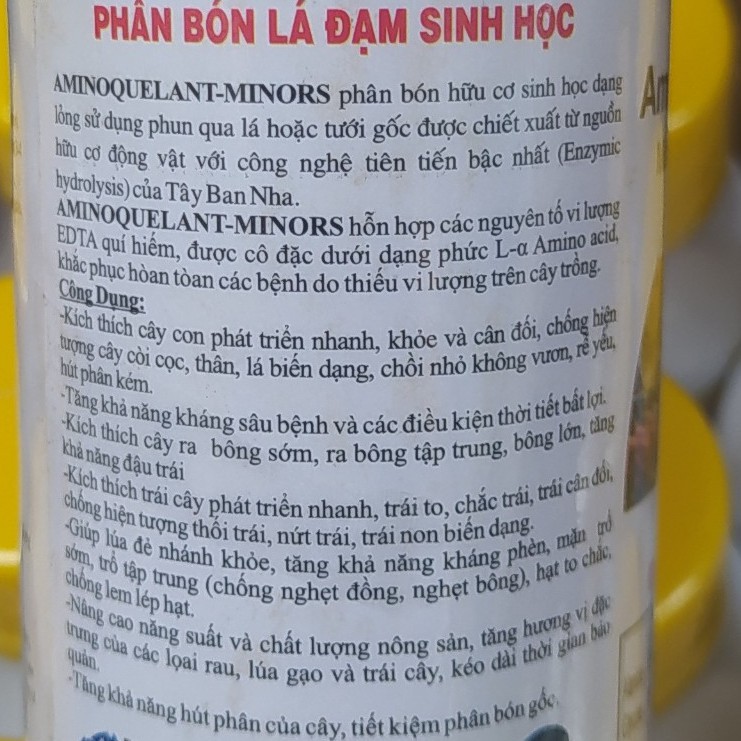 Phân bón lá vi lượng hữu cơ cao cấp Amino Quelant Minors chai 100ml hàng nhập khẩu