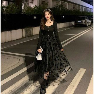 Váy Đen Dáng Xoè Dự Tiệc (Hàng hotrend) (Order Taobao)