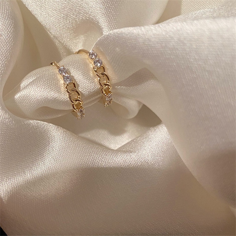 Bông tai dáng tròn mạ vàng 18K thời trang cao cấp cho nữ
