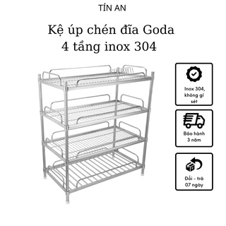 Kệ úp bát đĩa inox 304 loại 4 tầng Goda