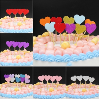 Set 10 Que Cắm Trang Trí Bánh Hình Trái Tim