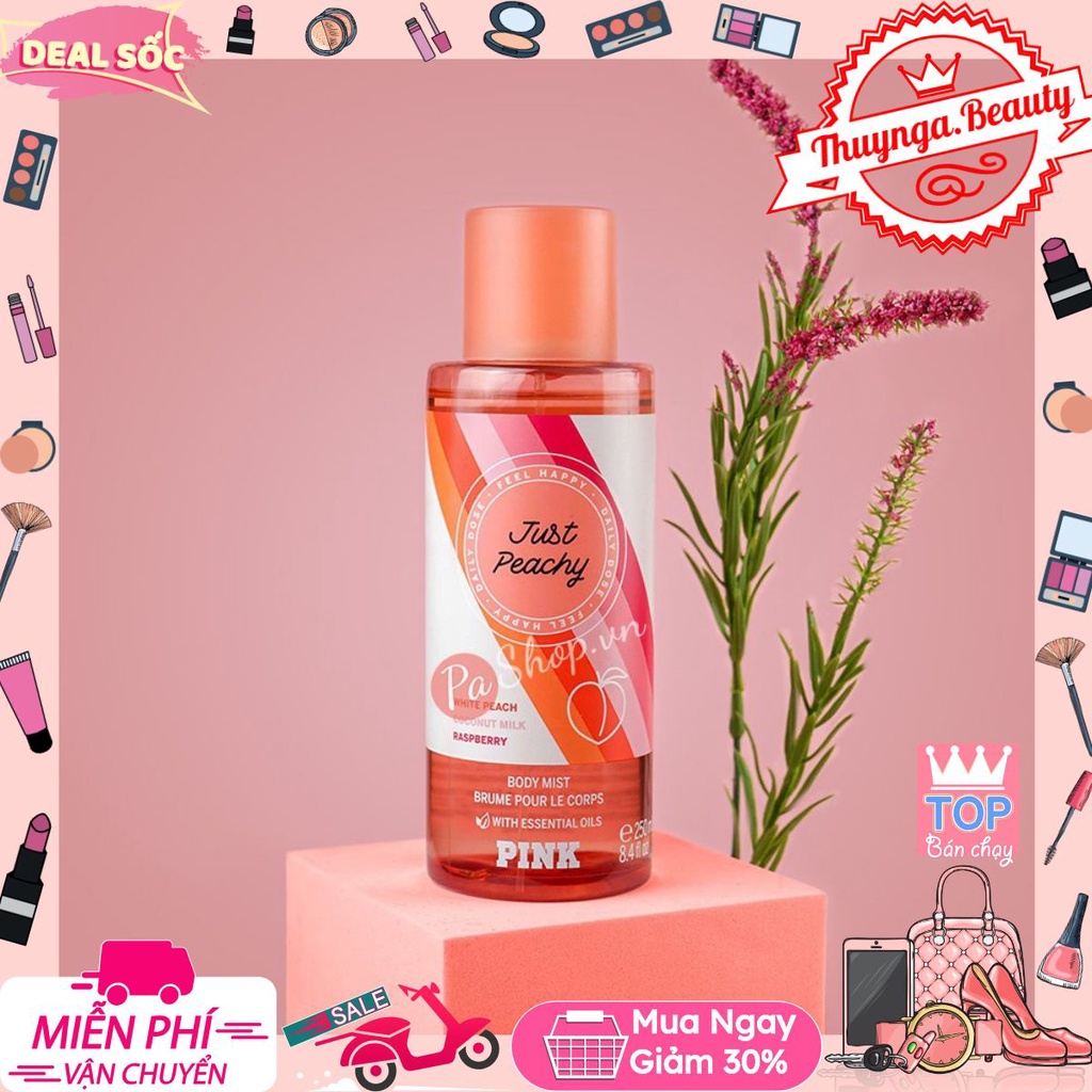 [𝐵𝒪𝒟𝒴 𝑀𝐼𝒮𝒯] Body mist xịt thơm toàn thân Just Peachy 10ML #тнυynga.вeaυтyѕнop