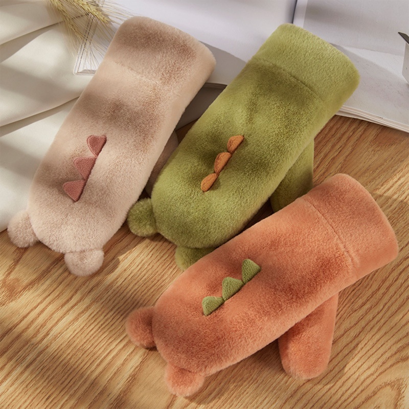 Găng Tay Lông Xù Hình Động Vật Dễ Thương Dành Cho Nữ