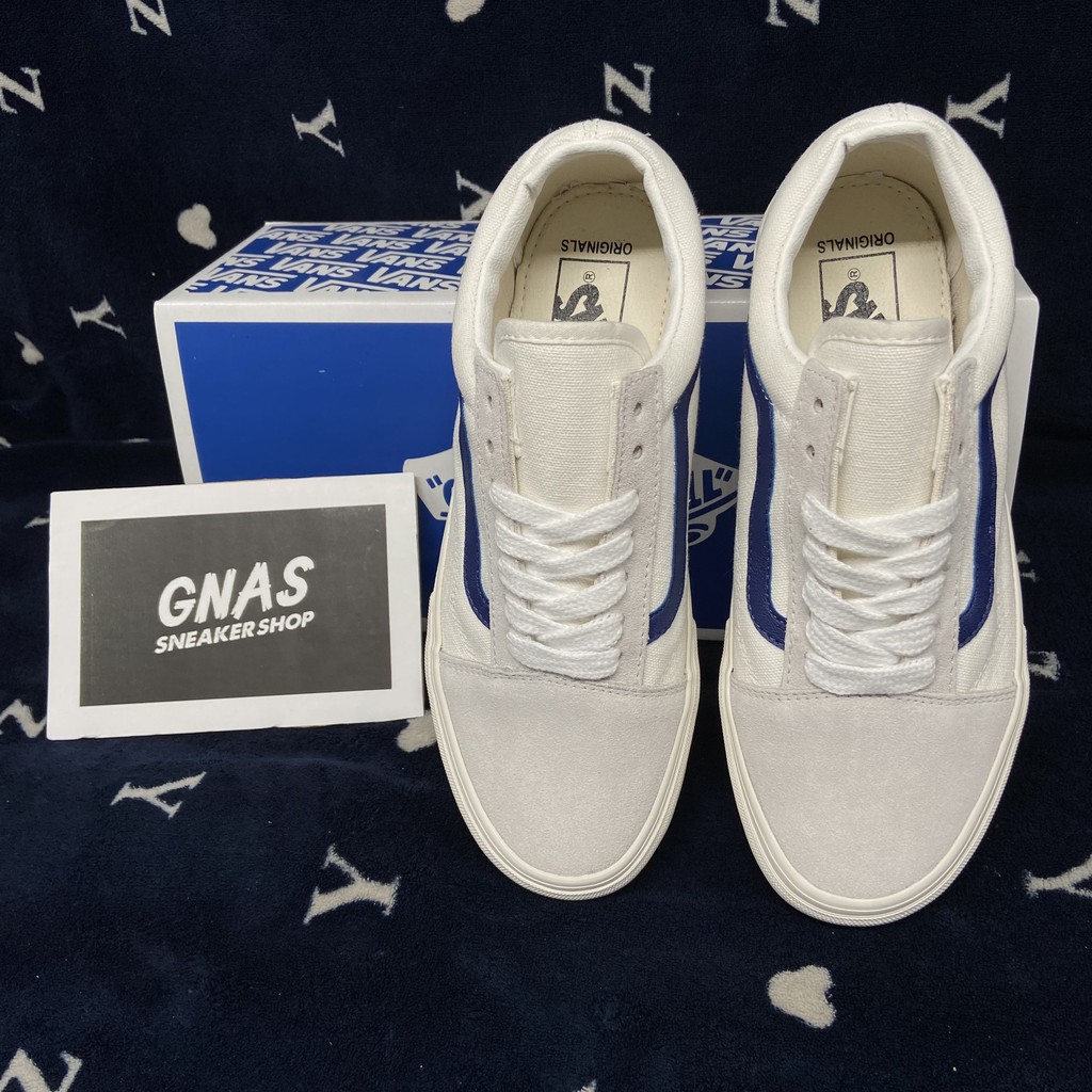 Giày thể thao nam nữ đẹp giá rẻ, giày trắng xanh biển