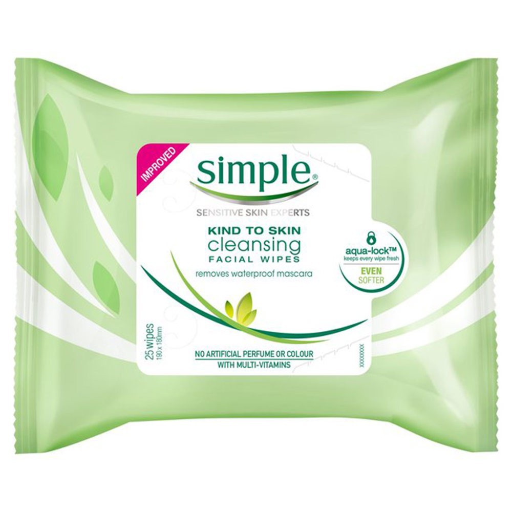 Khăn tẩy trang Simple Kind to skin Cleansing Facial Wipes 25 tờ
