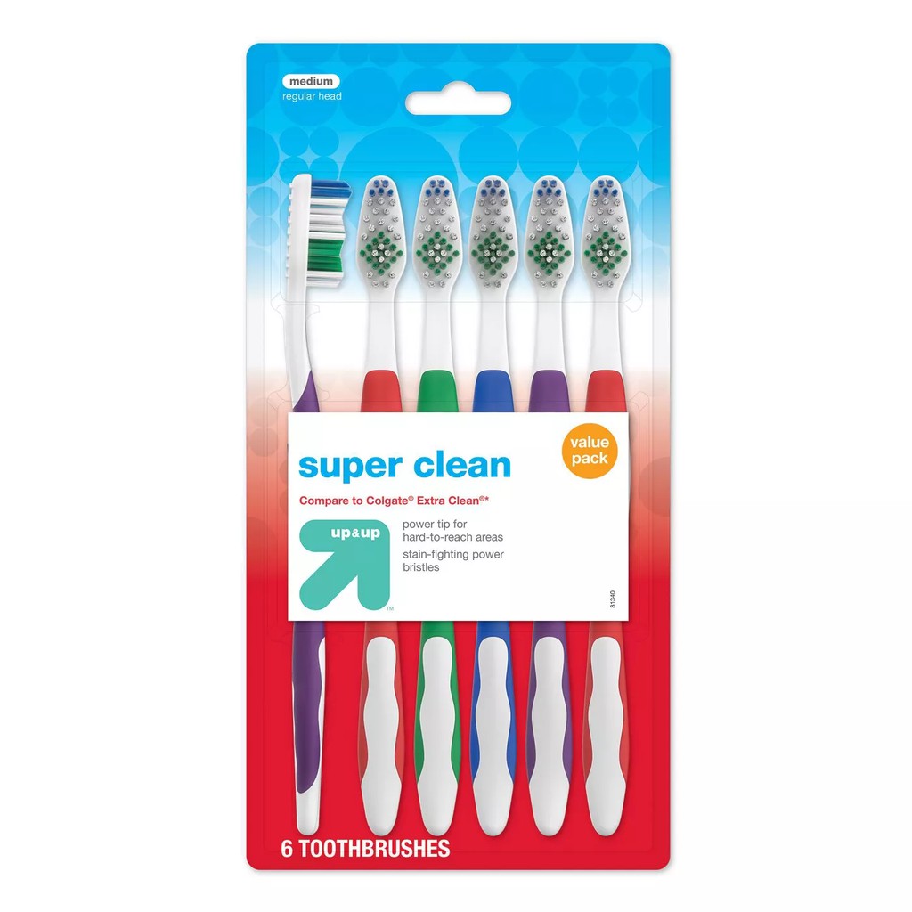 [HÀNG MỸ] Bàn chải Target Super Clean Toothbrush - 6 cây - up &amp; up™