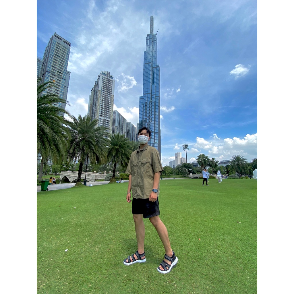 Giày Sandal Nam Nữ Unisex The BiLy Quai Ngang Dây Dù Đế Phylon Siêu Êm Nhẹ Màu Xám Thổ Cẩm-BLDTMD04-Xám Thổ Cẩm